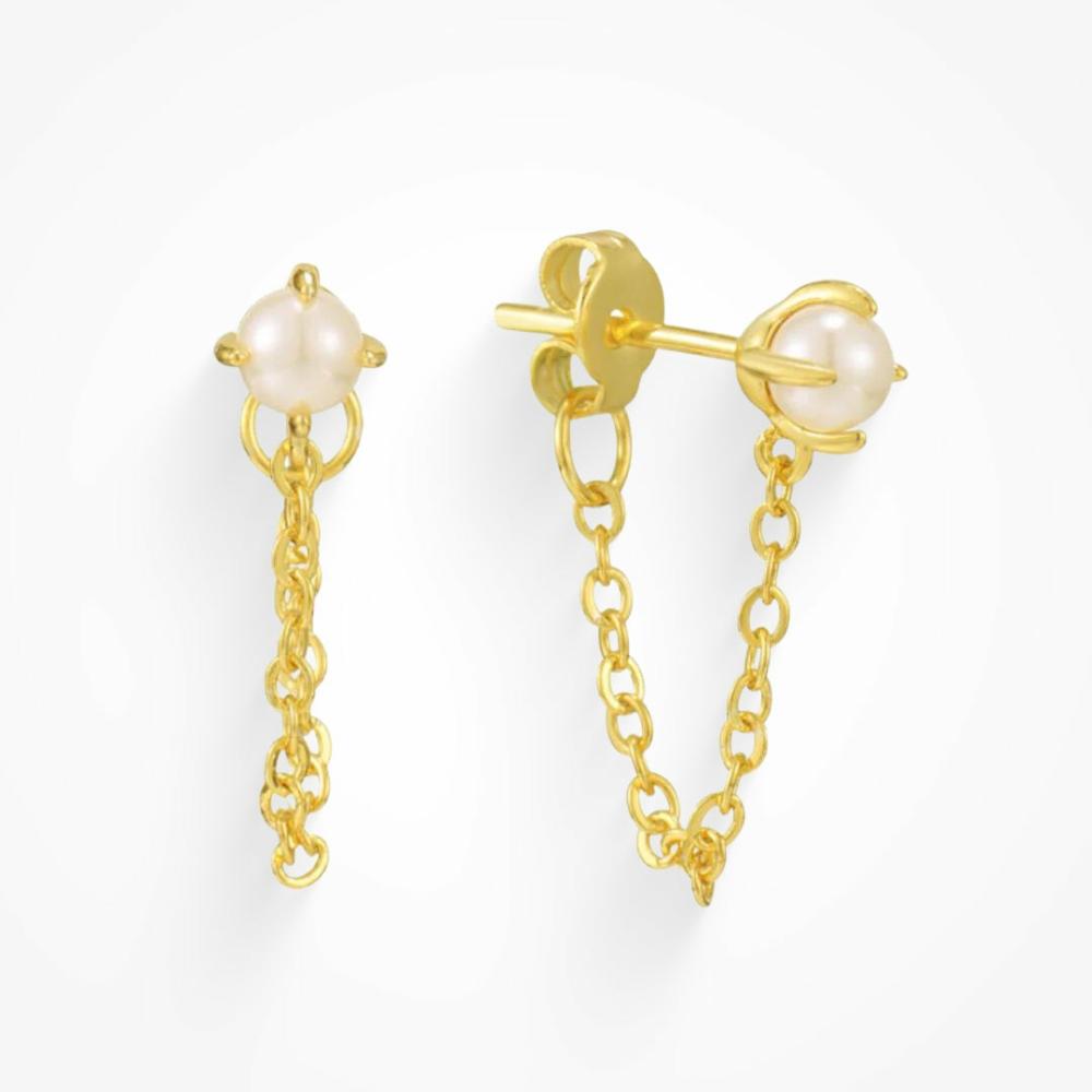 Girly Pearly Earrings Earrings Gold