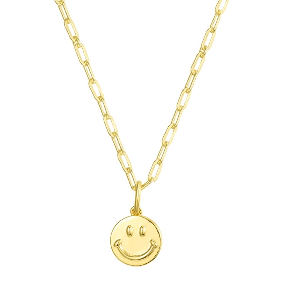 Smiley Necklace Jewelry Gold