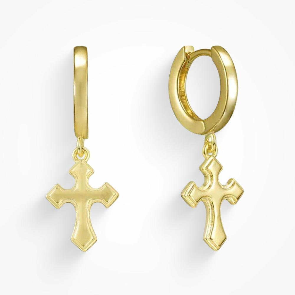 Crossed Off Earrings Earrings Gold