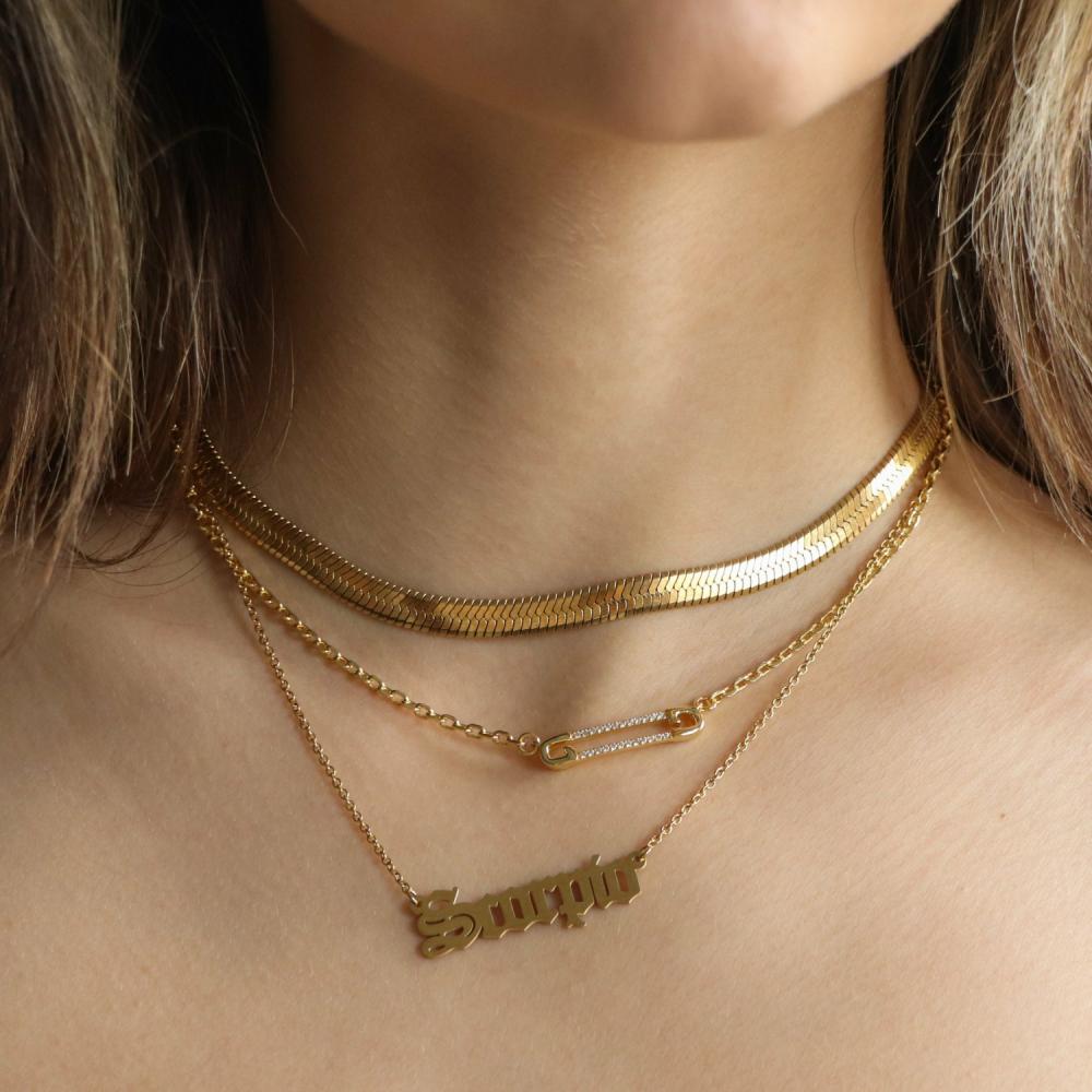 Pin It Necklace Jewelry Gold